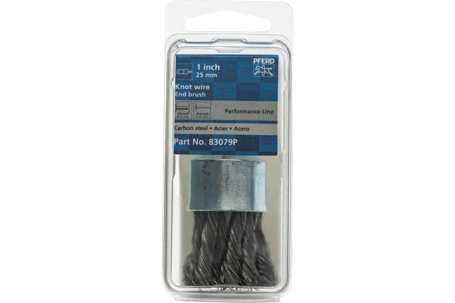 Picture of Pferd Knot Wire End Brush 1" Dia. Flared Cup .014 Carbon Steel 1/4" Shank Retail